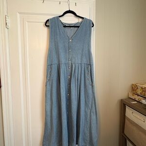 Vintage Denim Button-Front Women's Dress
